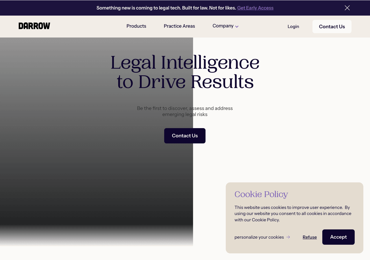 Darrow AI Conversational AI showing Conversational AI - See litigation before it happens