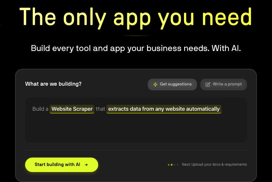 Databutton Code Assistance showing Code Assistance - Build, launch, and evolve AI-driven apps in minutes
