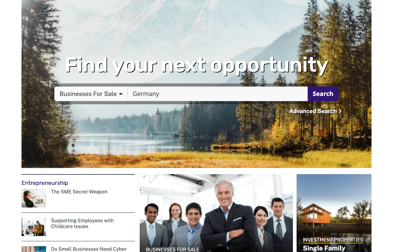 DealStream Search & Discovery showing Search & Discovery - Where deals get done
