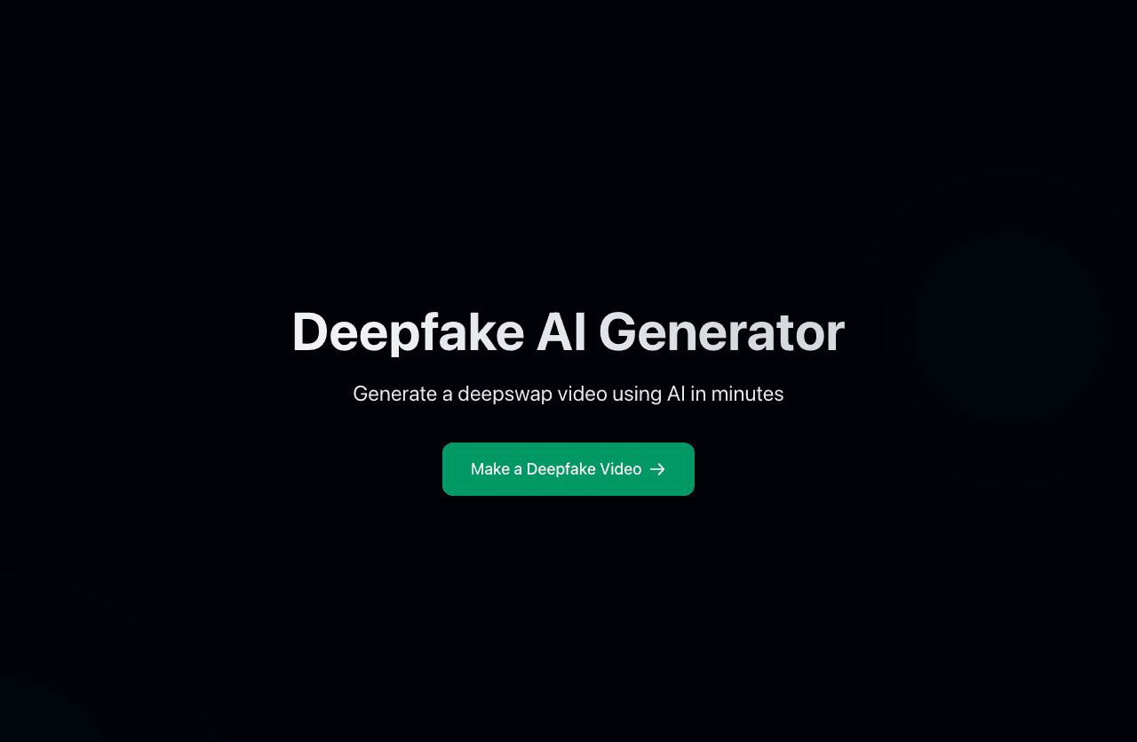 Deepfakes Web Video Generation showing Video Generation - AI face swap video generator. Deepfakes in 4K, from $1 in the app.
