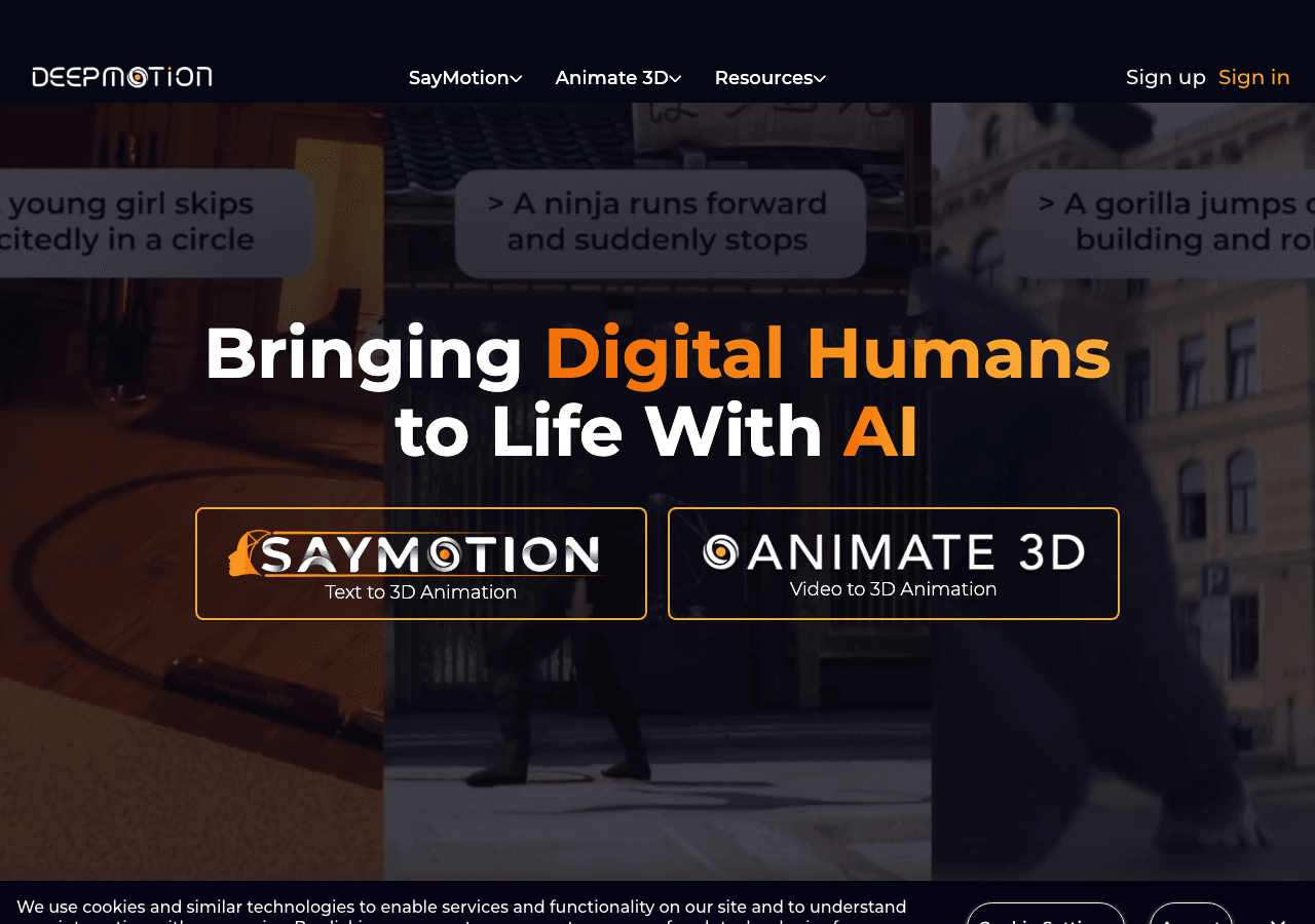 DeepMotion 3D Generation showing 3D Generation - Bringing Digital Humans to Life With AI