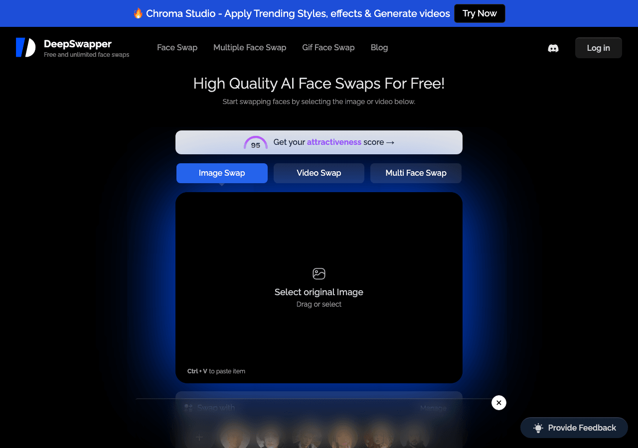 Deep Swapper Image Generation showing Image Generation - AI face swap for photos, videos, and GIFs