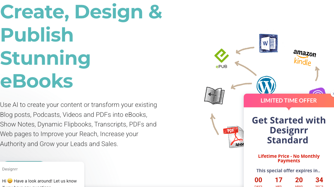 Designrr Design showing Design - Create eBooks and Lead Magnets in Minutes