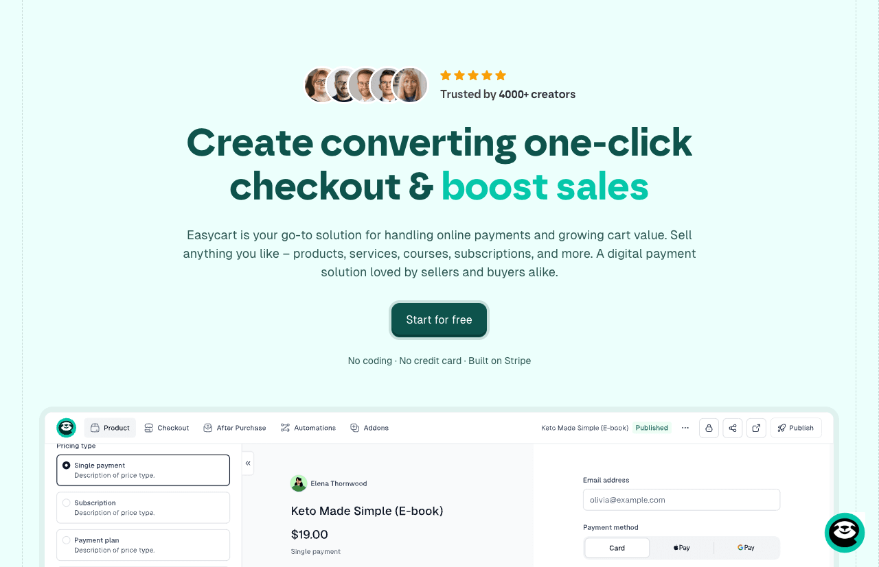 Easycart Conversational AI showing Conversational AI - Simplify Your Online Shopping Experience
