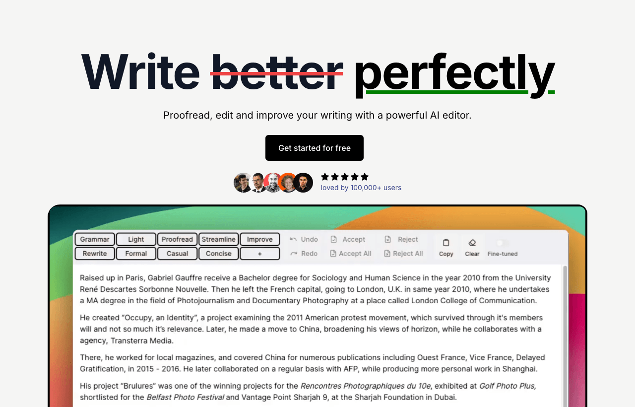 editGPT Writing & Translation showing Writing & Translation - Write better perfectly