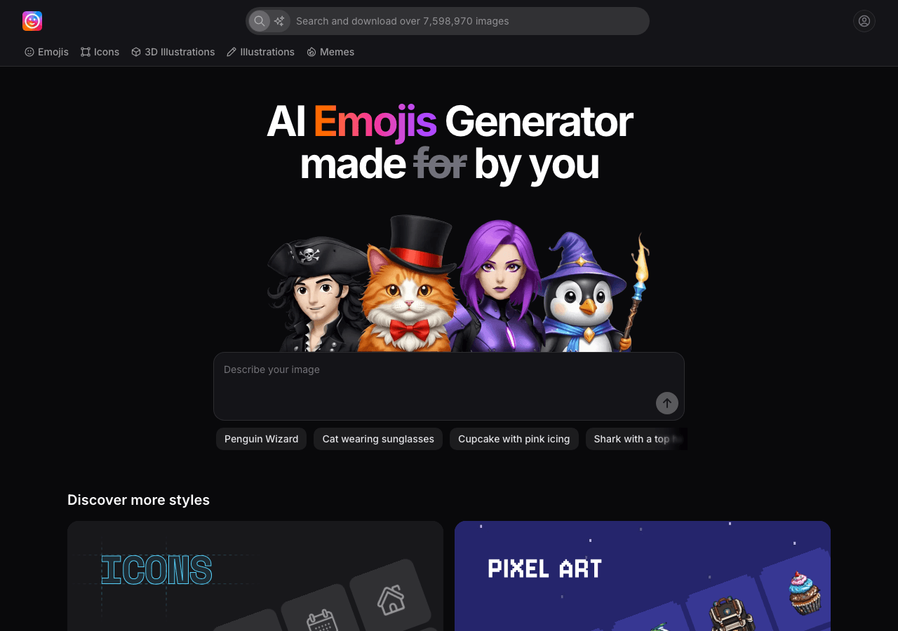 AI Emoji Generator Design showing Design - Express Yourself with Emojis!