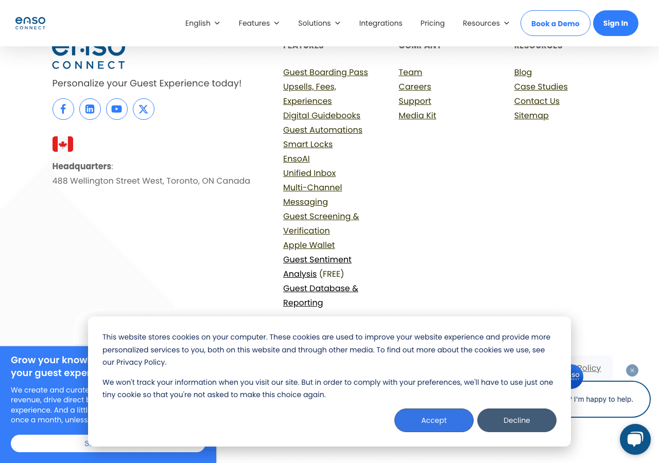Enso Connect Conversational AI showing Conversational AI - AI Guest Experience for Short Term Rentals