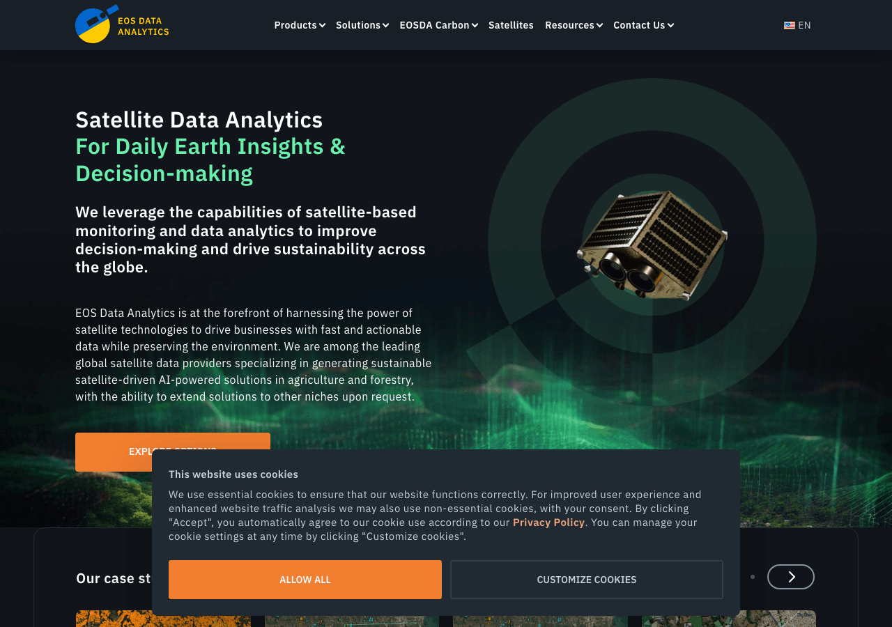 EOS Data Analytics (EOSDA) Data Analytics showing Data Analytics - Bringing Space Data Down to Earth