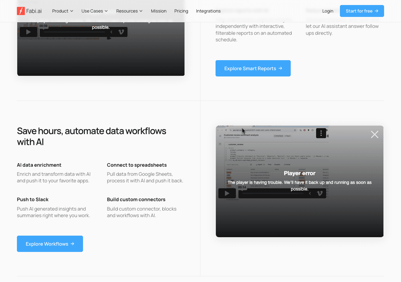 Fabi.ai Data Analytics showing Data Analytics - Empowering Conversations with AI