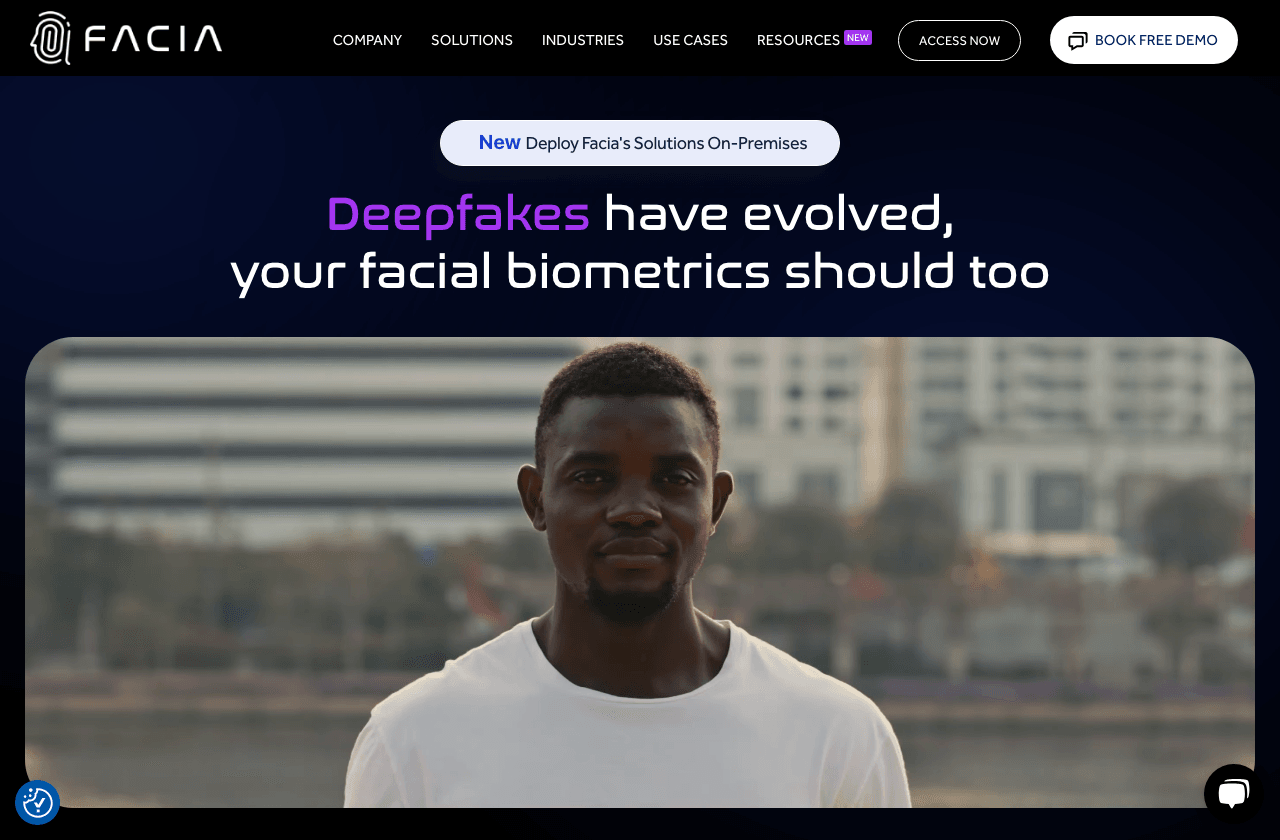 Facia.ai Data Analytics showing Data Analytics - Identity verification you can trust
