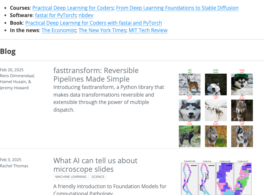 fast.ai Scientific Research showing deep learning - Making neural nets uncool again