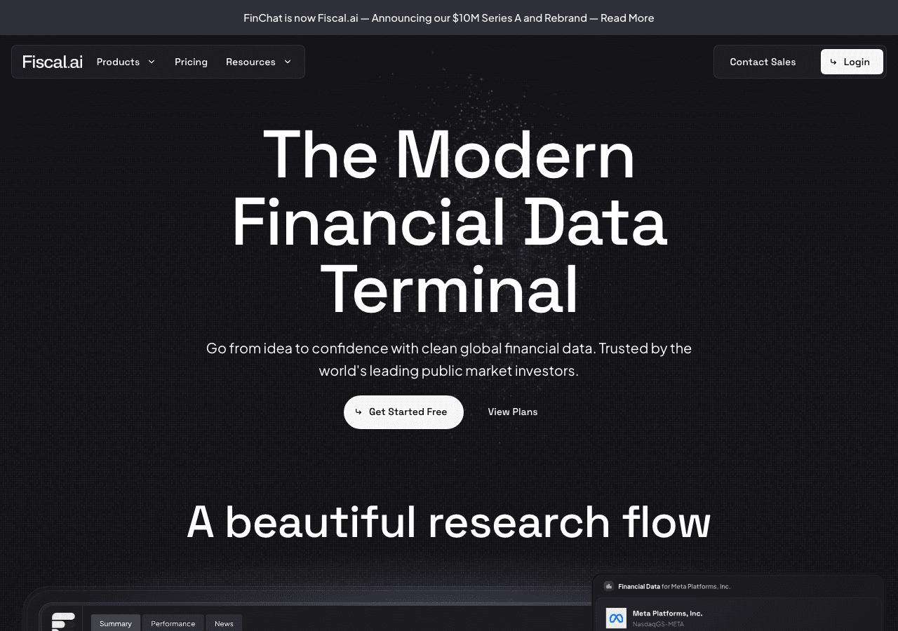 FinChat.io Screenshot - AI tool for Financial Experts