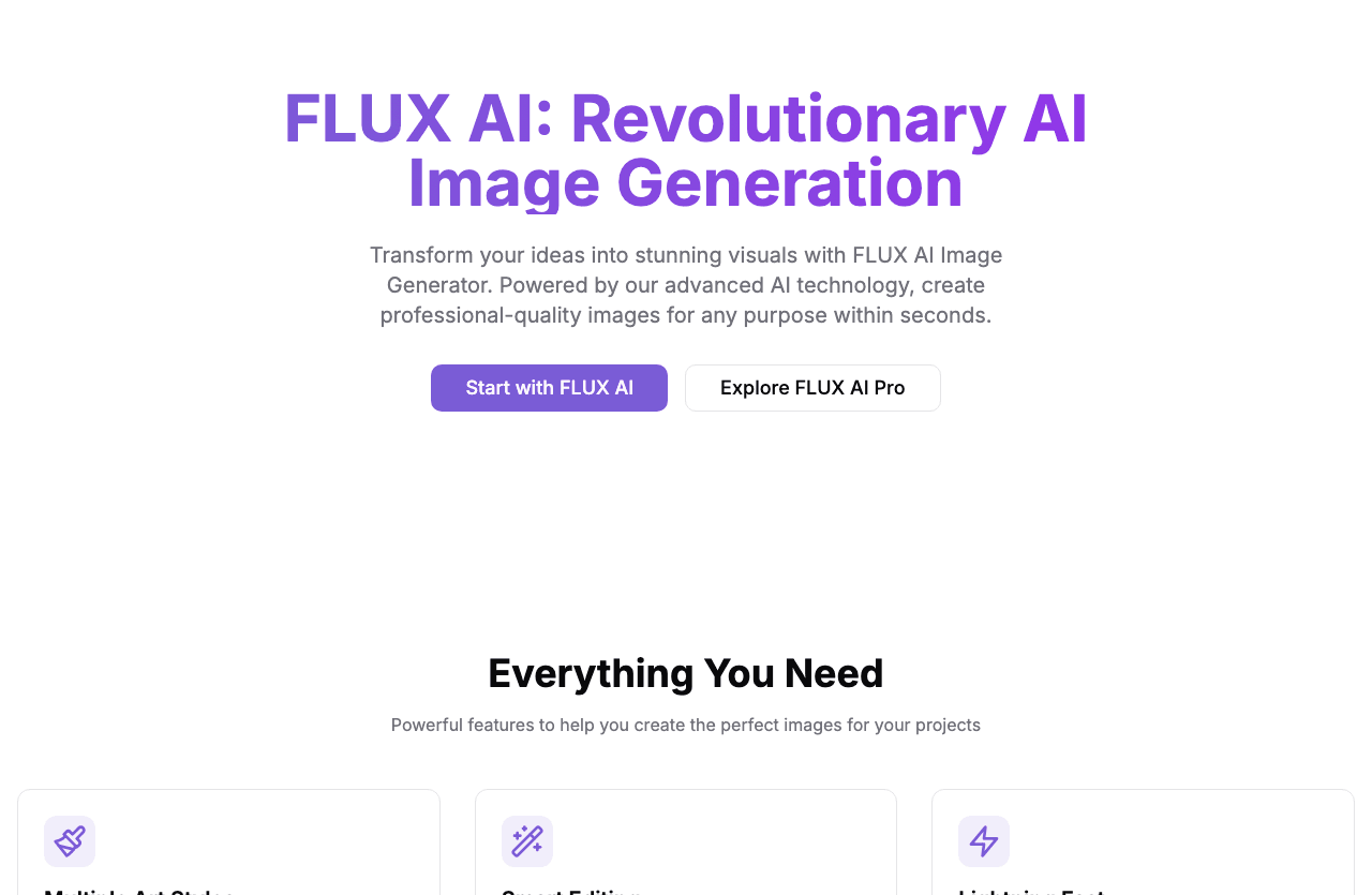 FLUX AI Image Generation showing Image Generation - Empowering innovation through AI