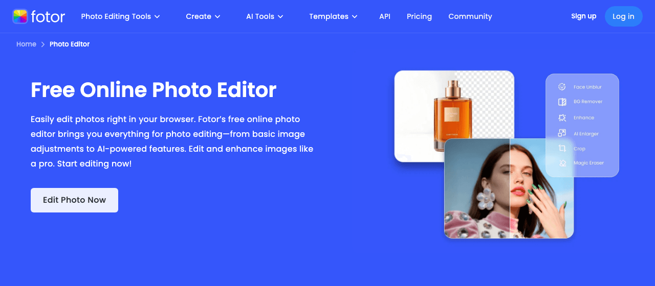 Fotor Image Generation showing photo browsing - Edit, create, and transform photos smarter and faster with AI—anywhere, anyti