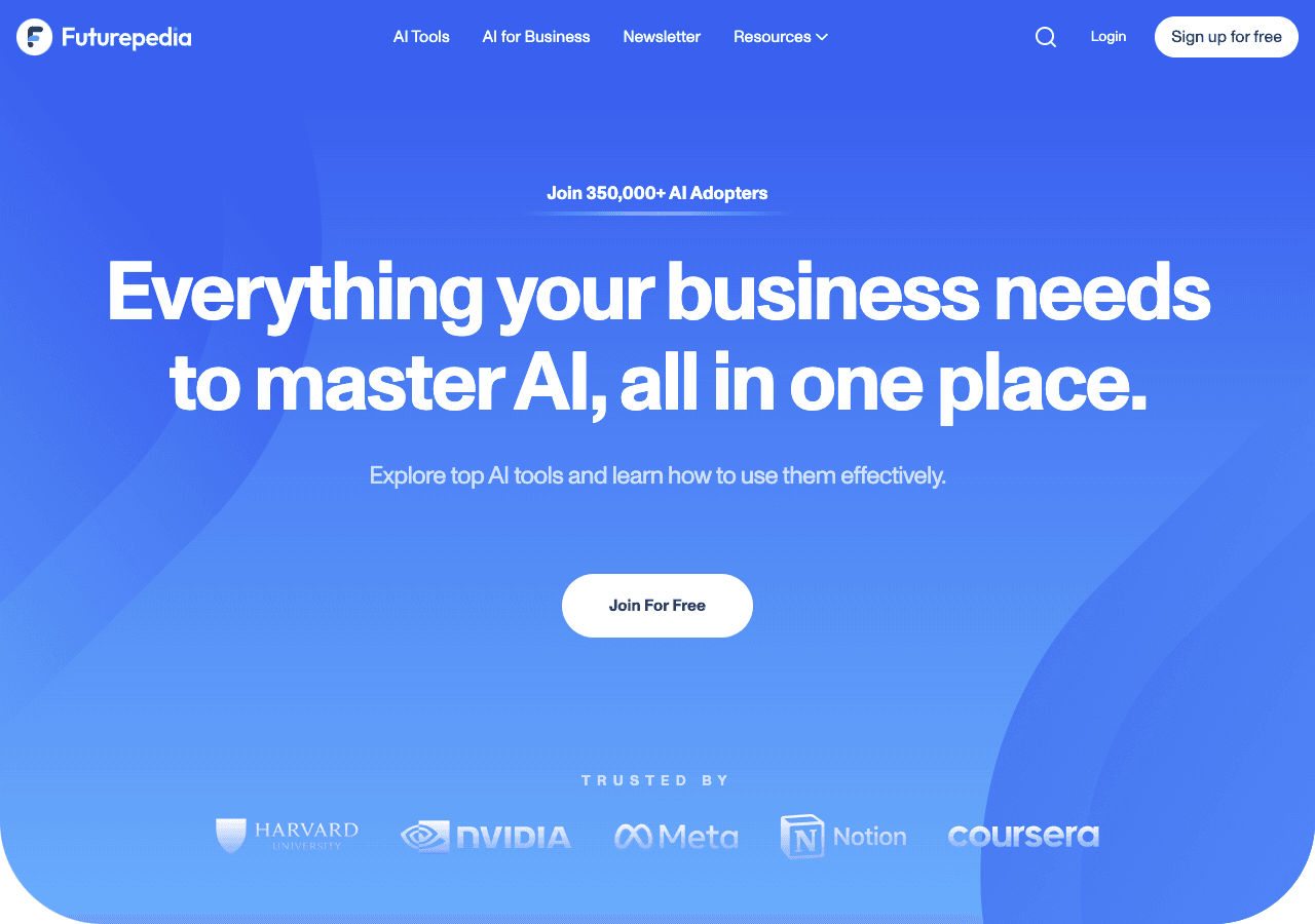 Futurepedia Search & Discovery showing Search & Discovery - Discover the best AI tools for your business