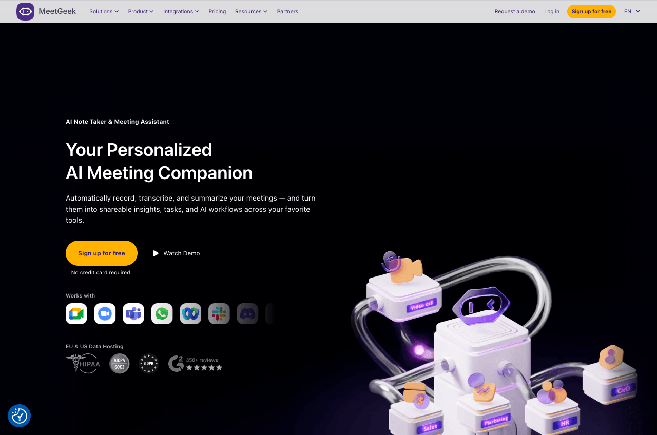 MeetGeek Productivity & Collaboration showing Productivity & Collaboration - AI Assistant for Smarter Meetings