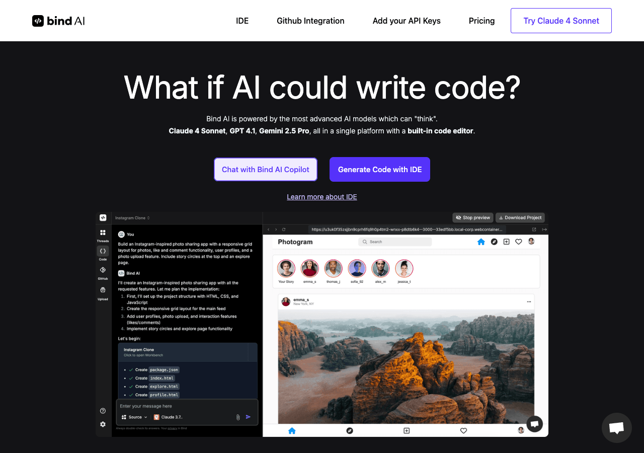 Bind AI Conversational AI showing Conversational AI - Automating language processing for smarter businesses