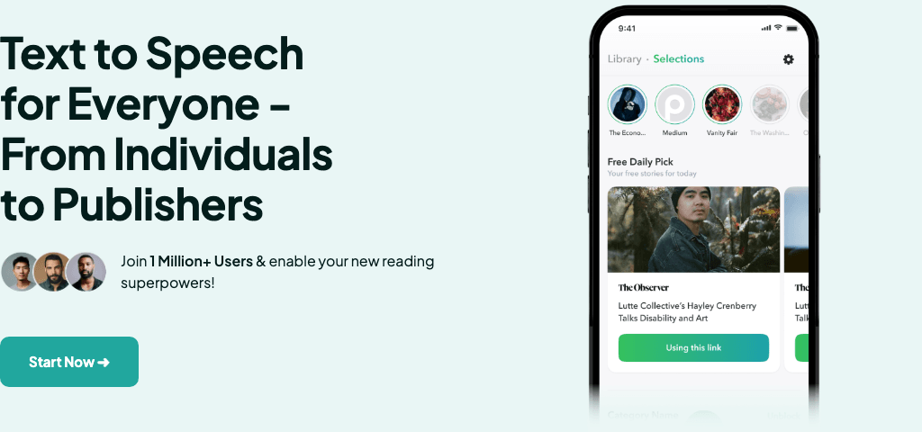 Peech Conversational AI showing Conversational AI - Text to Speech for Everyone