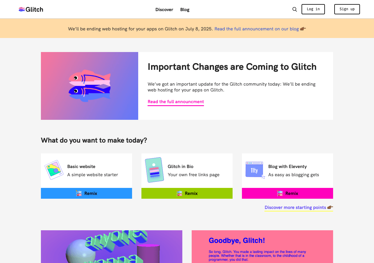 Glitch Code Assistance showing Code Assistance - Build the web together