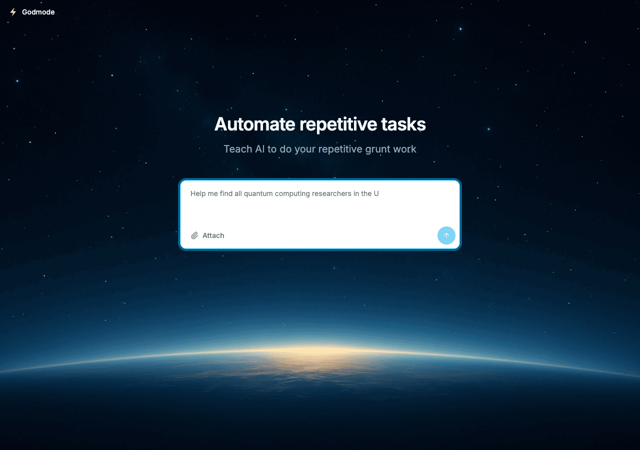 Godmode AI Productivity & Collaboration showing conversational ai - Automate anything with autonomous AI agents