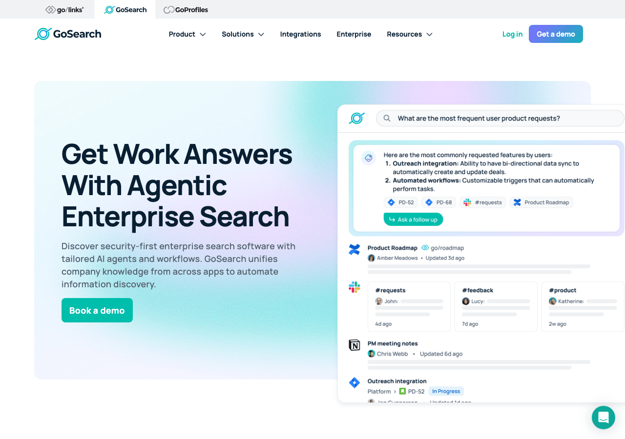 GoSearch Conversational AI showing Conversational AI - Unlock the power of AI-driven search