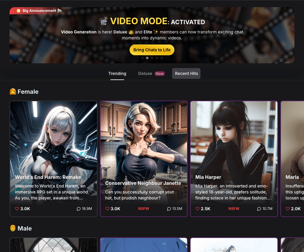 GirlfriendGPT Conversational AI showing Conversational AI - Uncensored AI companions for fantasy, connection, and exploration