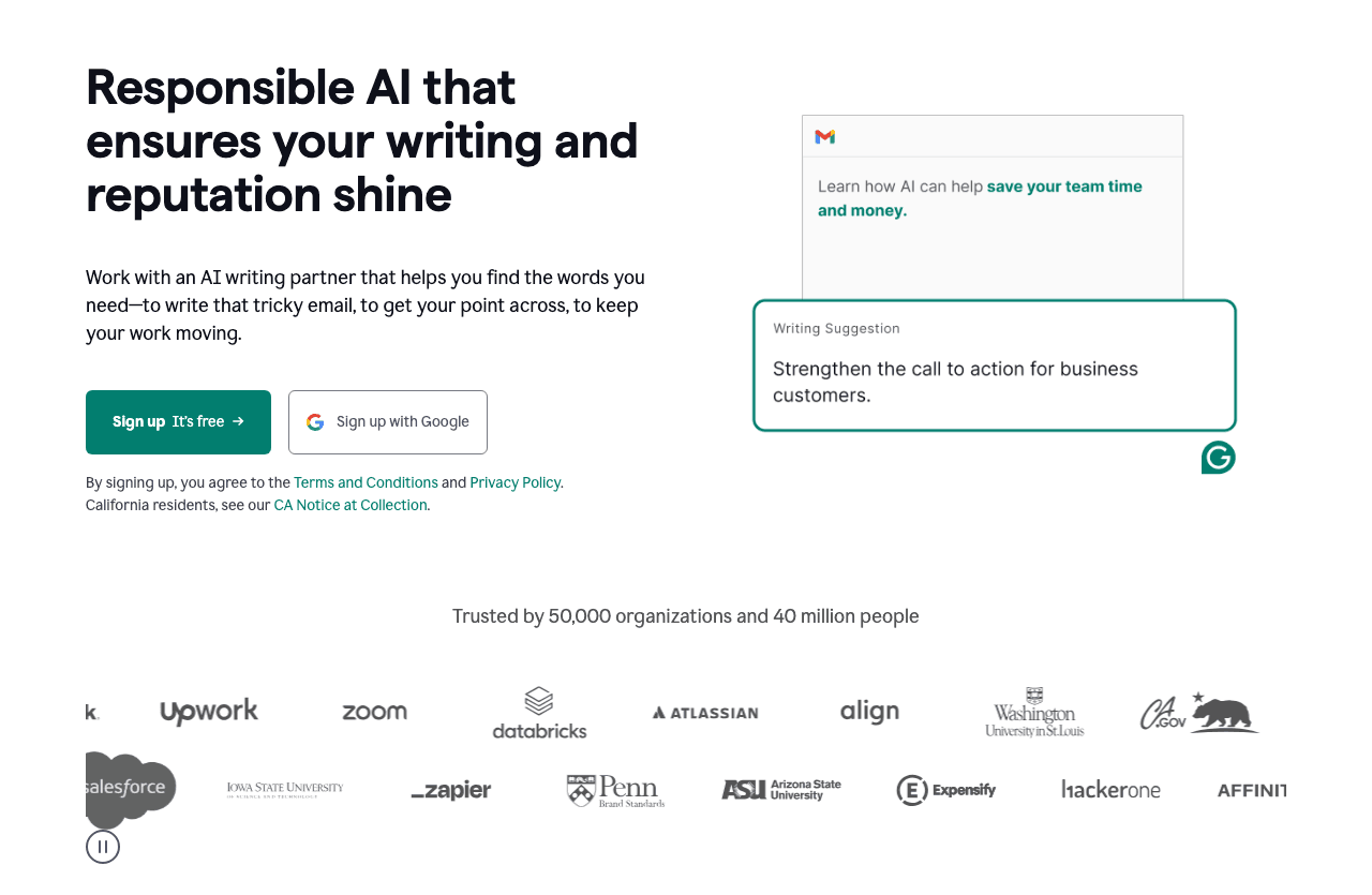 Grammarly Screenshot - AI tool for Remote Workers