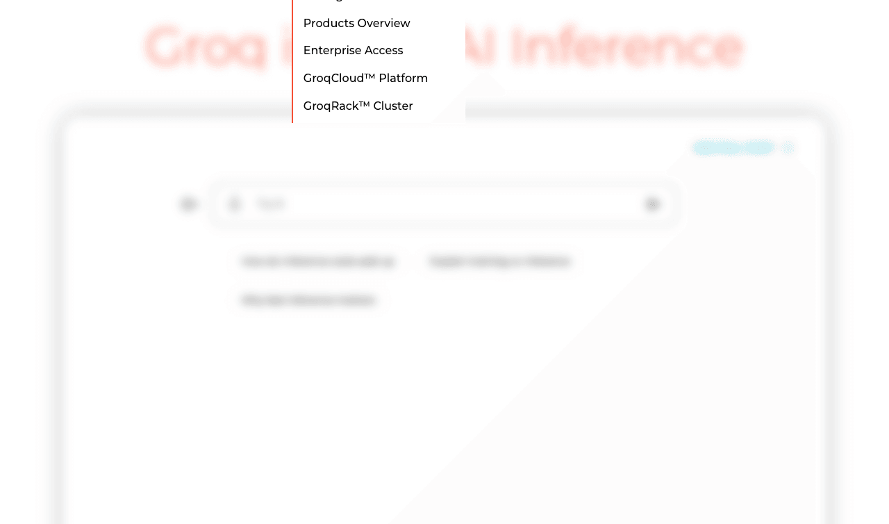 Groq Conversational AI showing Conversational AI - Fast, low cost inference.