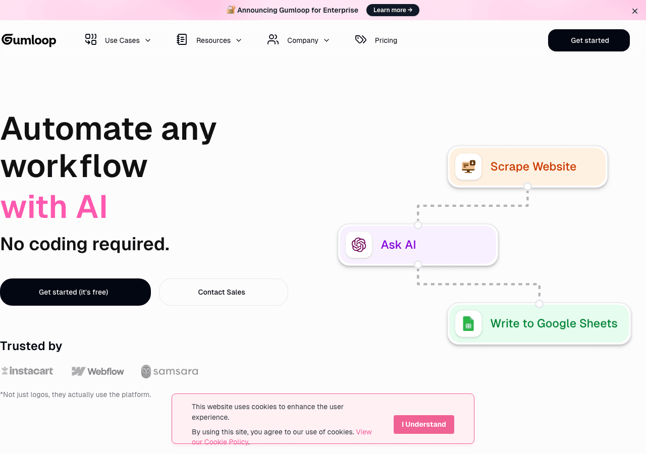 Gumloop Productivity & Collaboration showing Productivity & Collaboration - Transforming audio to text effortlessly