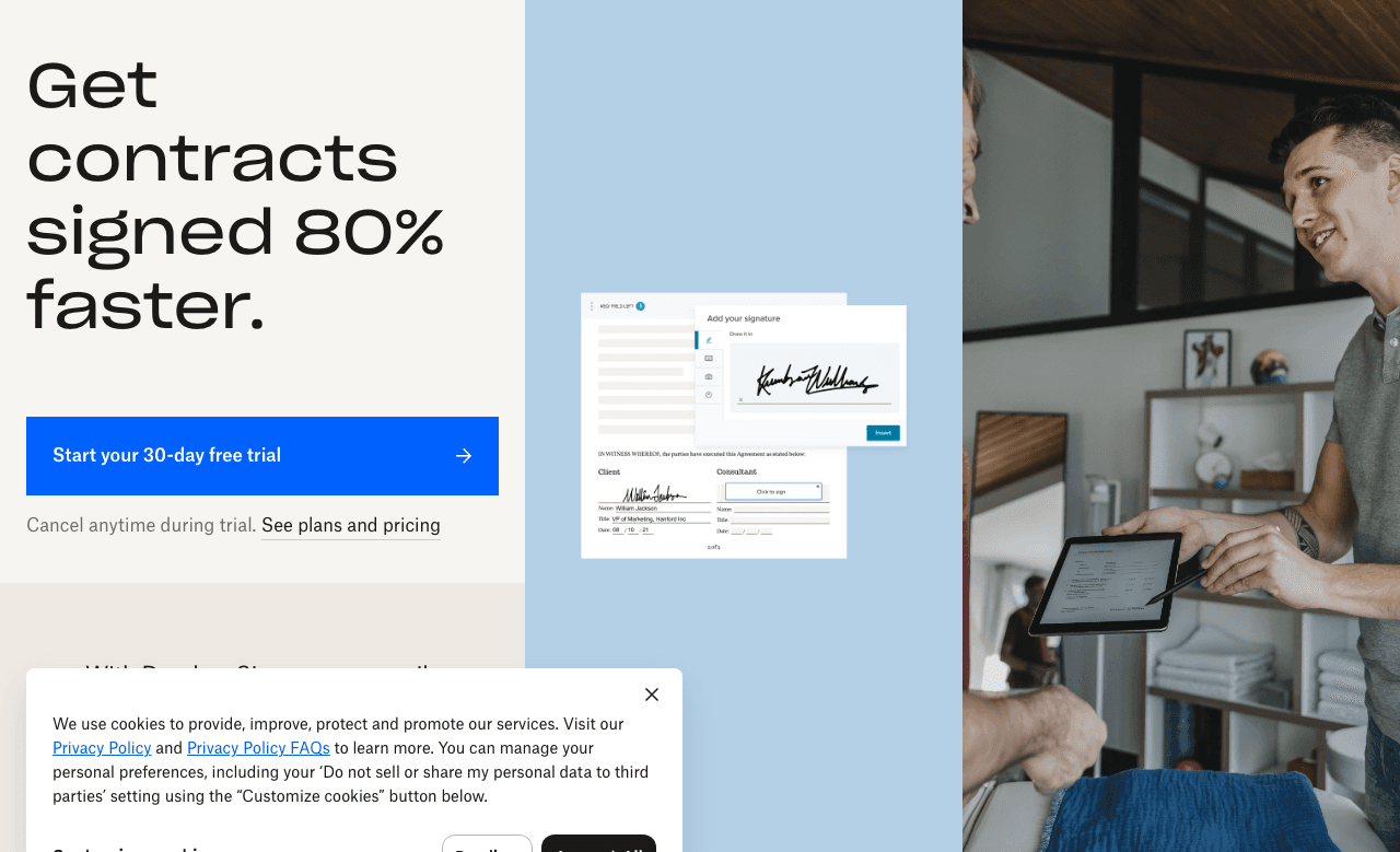 Dropbox Sign Screenshot - AI tool for Human Resources Professionals