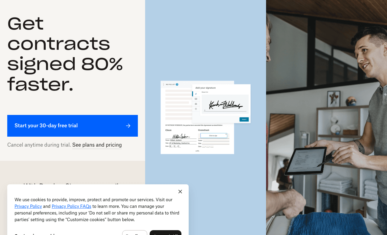 Dropbox Sign Productivity & Collaboration showing Productivity & Collaboration - Send, sign, and manage agreements instantly—