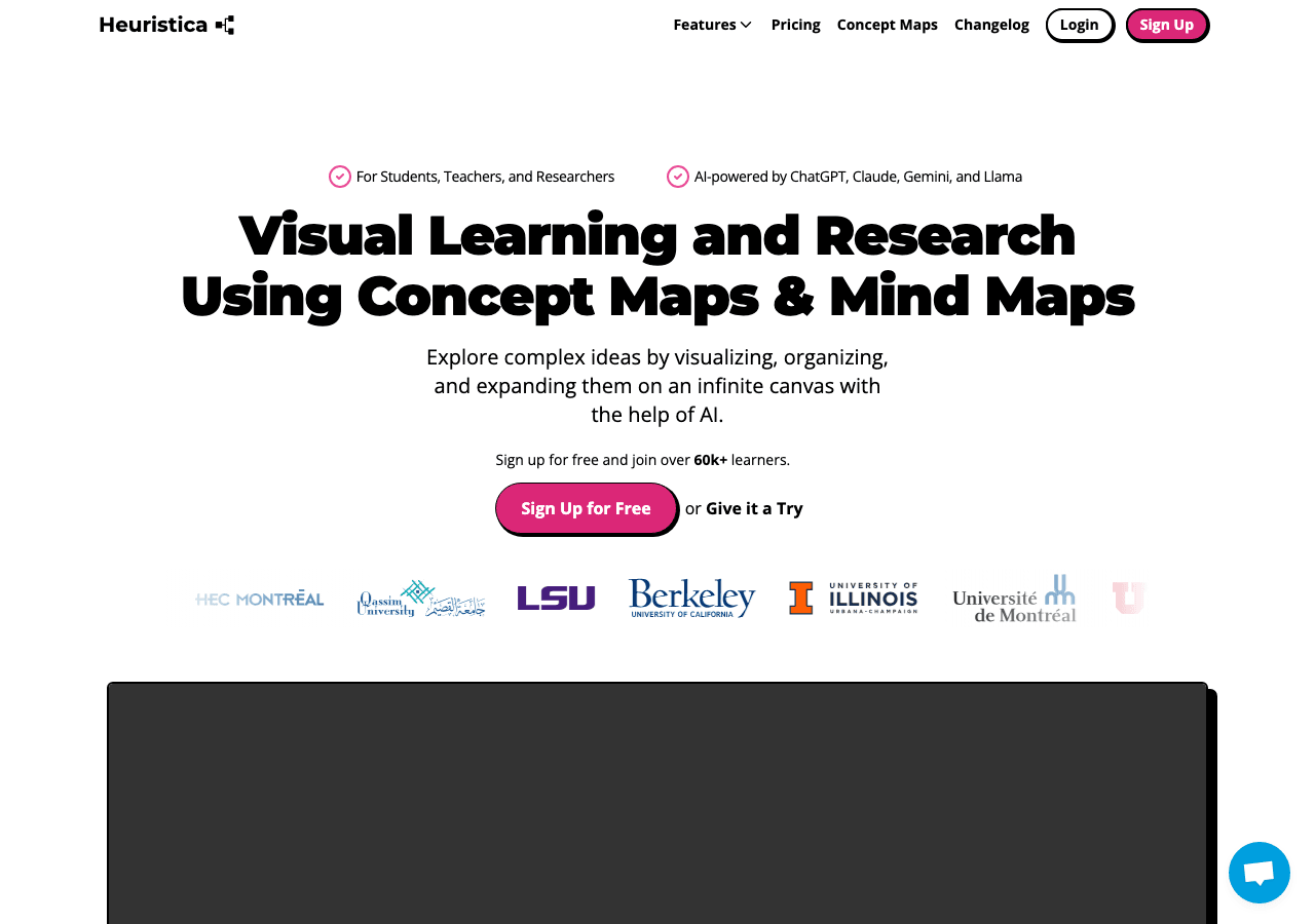 Heuristica Data Analytics showing Data Analytics - Learn smarter, research deeper, create faster with AI-powered concept maps