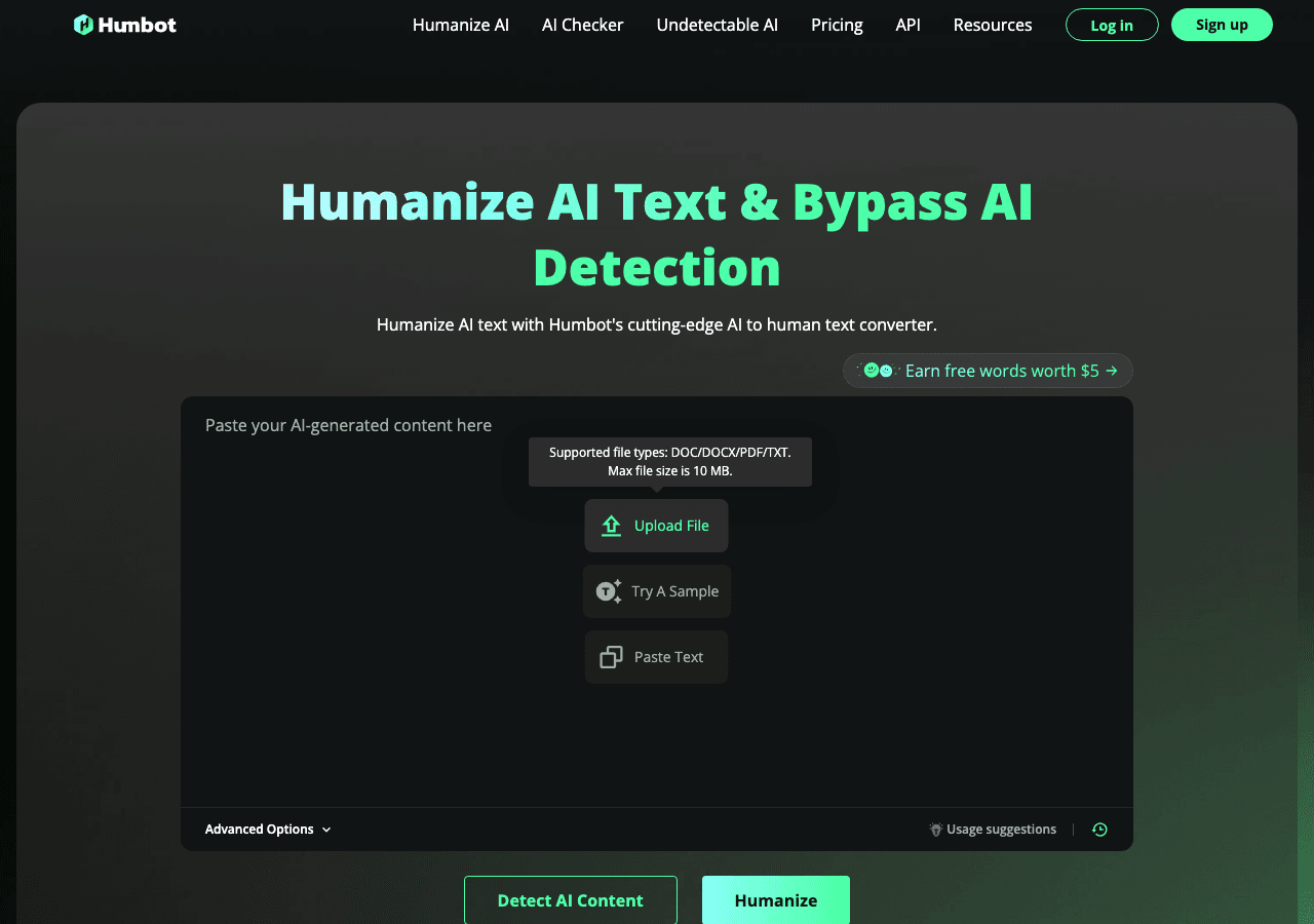 Humbot Writing & Translation showing Writing & Translation - Your all‑in‑one AI assistant for studying and writing