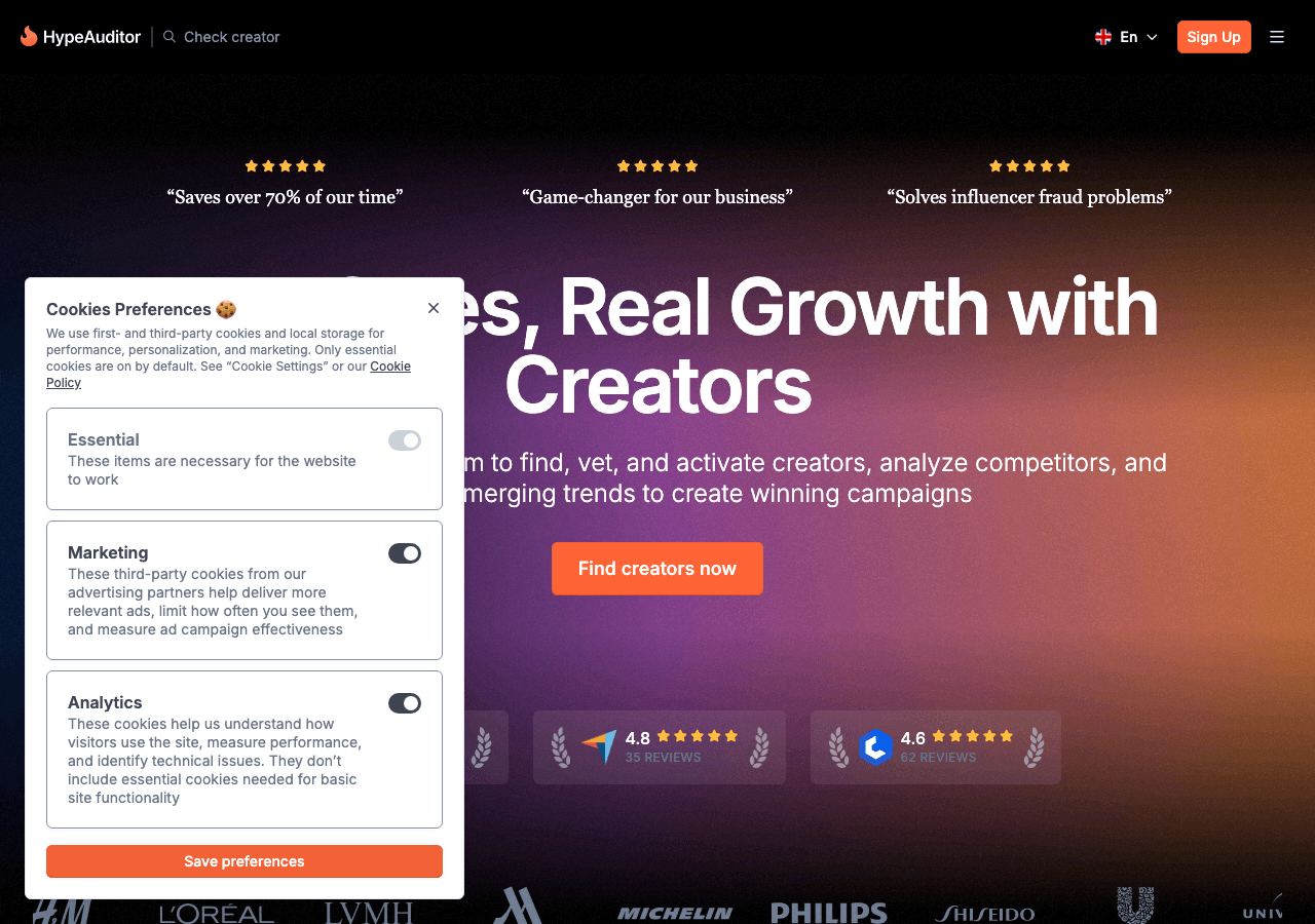 HypeAuditor Marketing Automation showing Marketing Automation - Empowering Your Influence