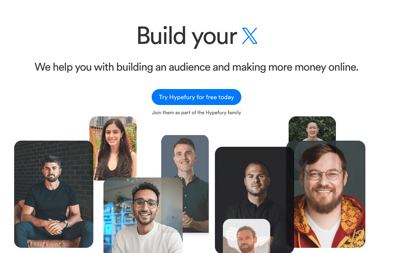Hypefury Marketing Automation showing Marketing Automation - Social scheduling and automation for X, LinkedIn, Instagram, and