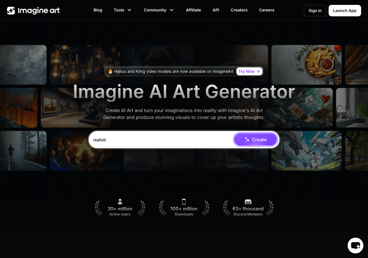 ImagineArt Image Generation showing Image Generation - The AI creative suite for images, videos, shorts, and voice