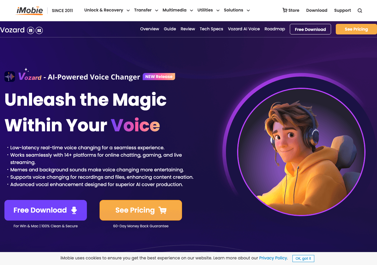 Vozard Audio Generation showing Audio Generation - Empower your content with Vozard
