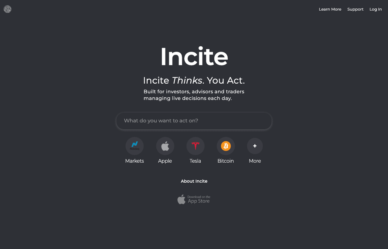 Incite AI Conversational AI showing Conversational AI - Market Decision Workspace