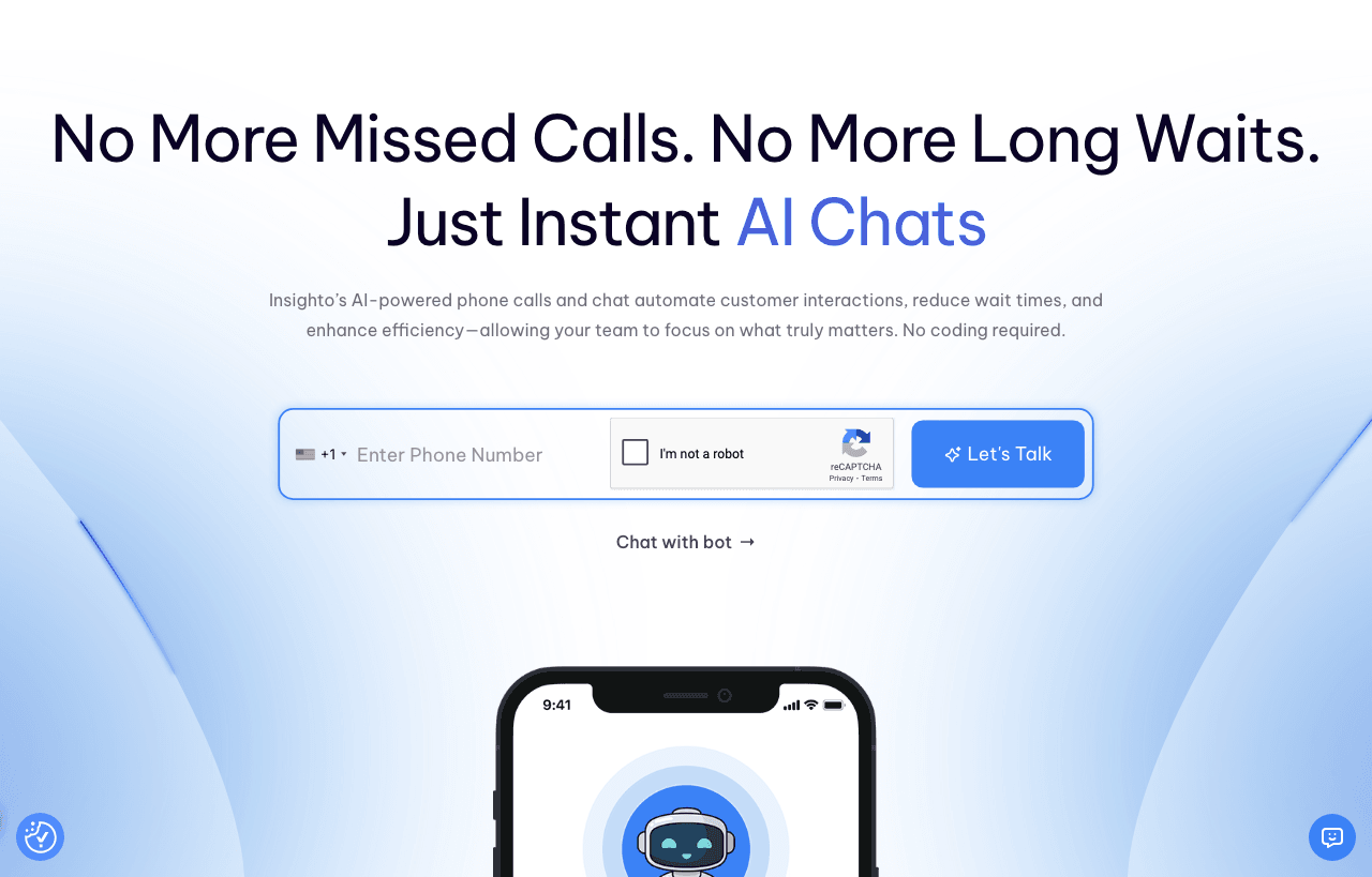 Insighto AI Conversational AI showing Conversational AI - Empowering Insights with AI