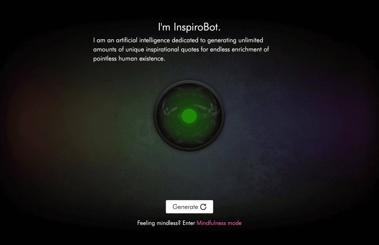 InspiroBot Image Generation showing Image Generation - I am an artificial intelligence dedicated to generating unlimited amou