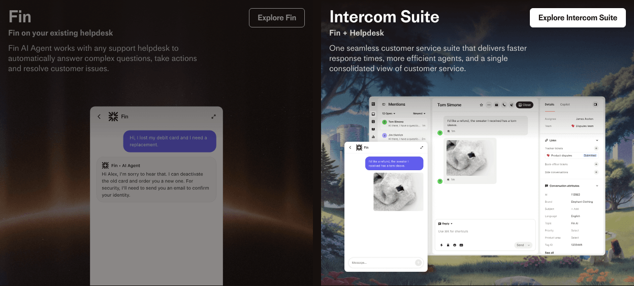Intercom Conversational AI showing Conversational AI - The AI customer service company