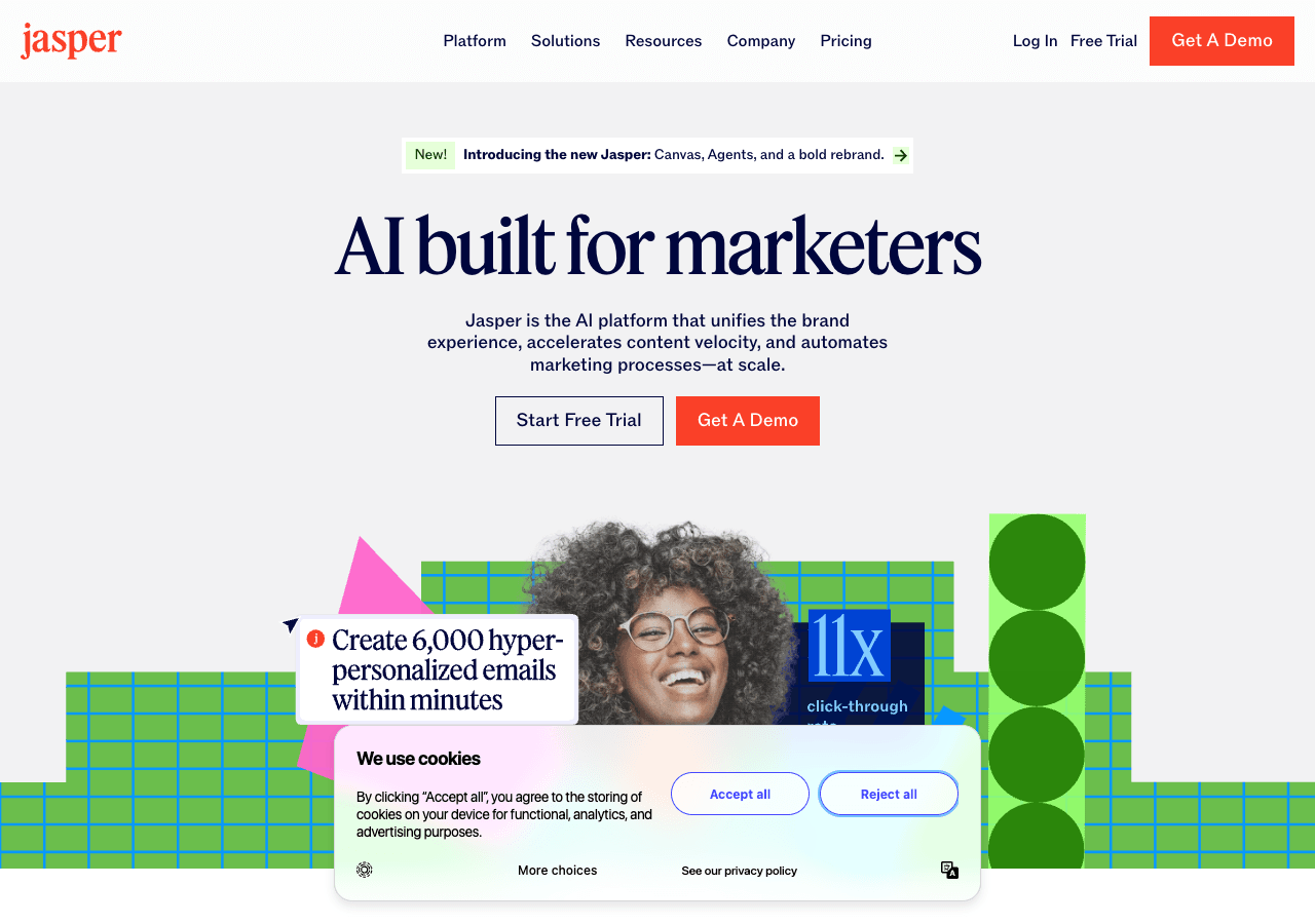 Jasper Writing & Translation showing Writing & Translation - Unlock the power of AI in your content