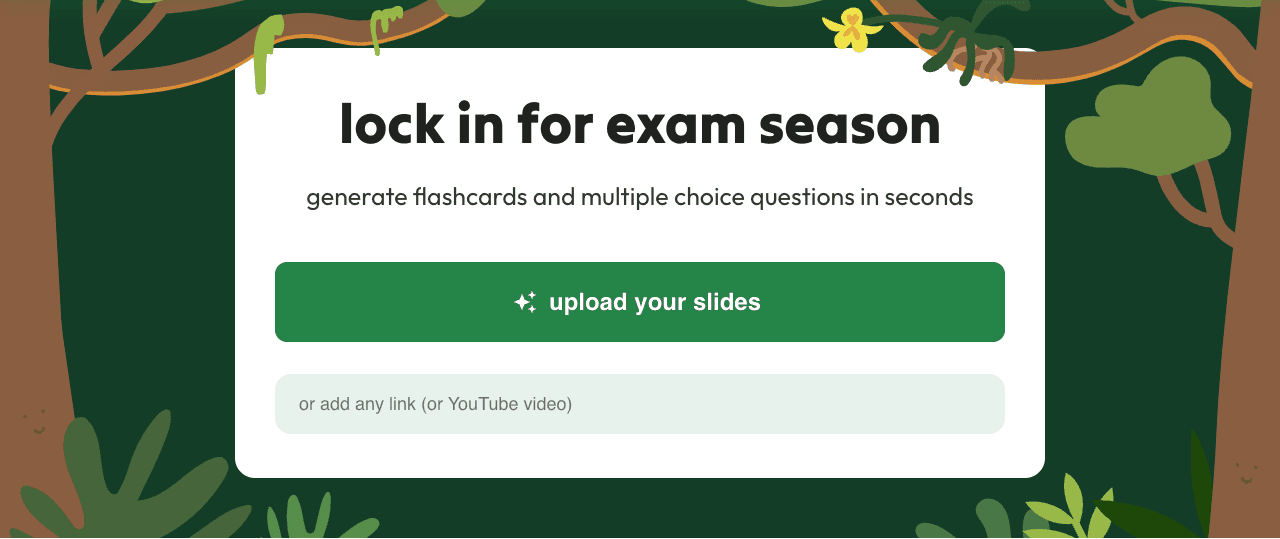 Jungle: AI Flashcards & Quiz Productivity & Collaboration showing image recognition - Unleash the power of AI in the jungle o