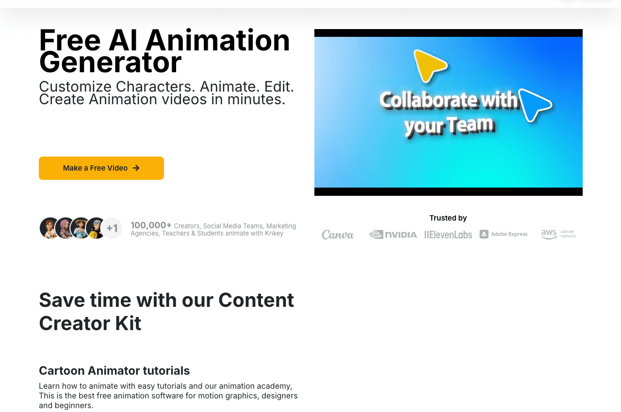 Krikey AI 3D Generation showing ai animation - AI Animation App