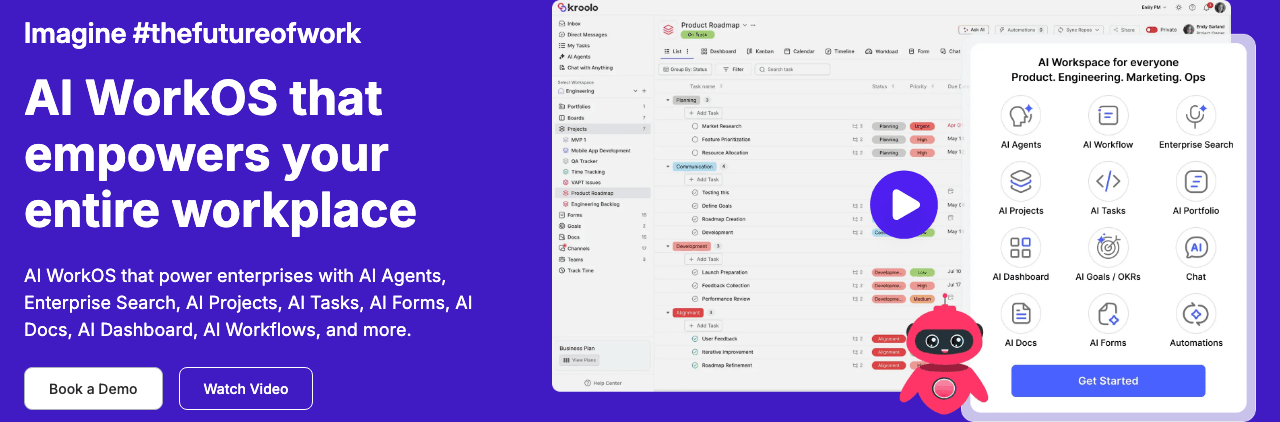 Kroolo Productivity & Collaboration showing Productivity & Collaboration - The AI-native work operating system that replaces