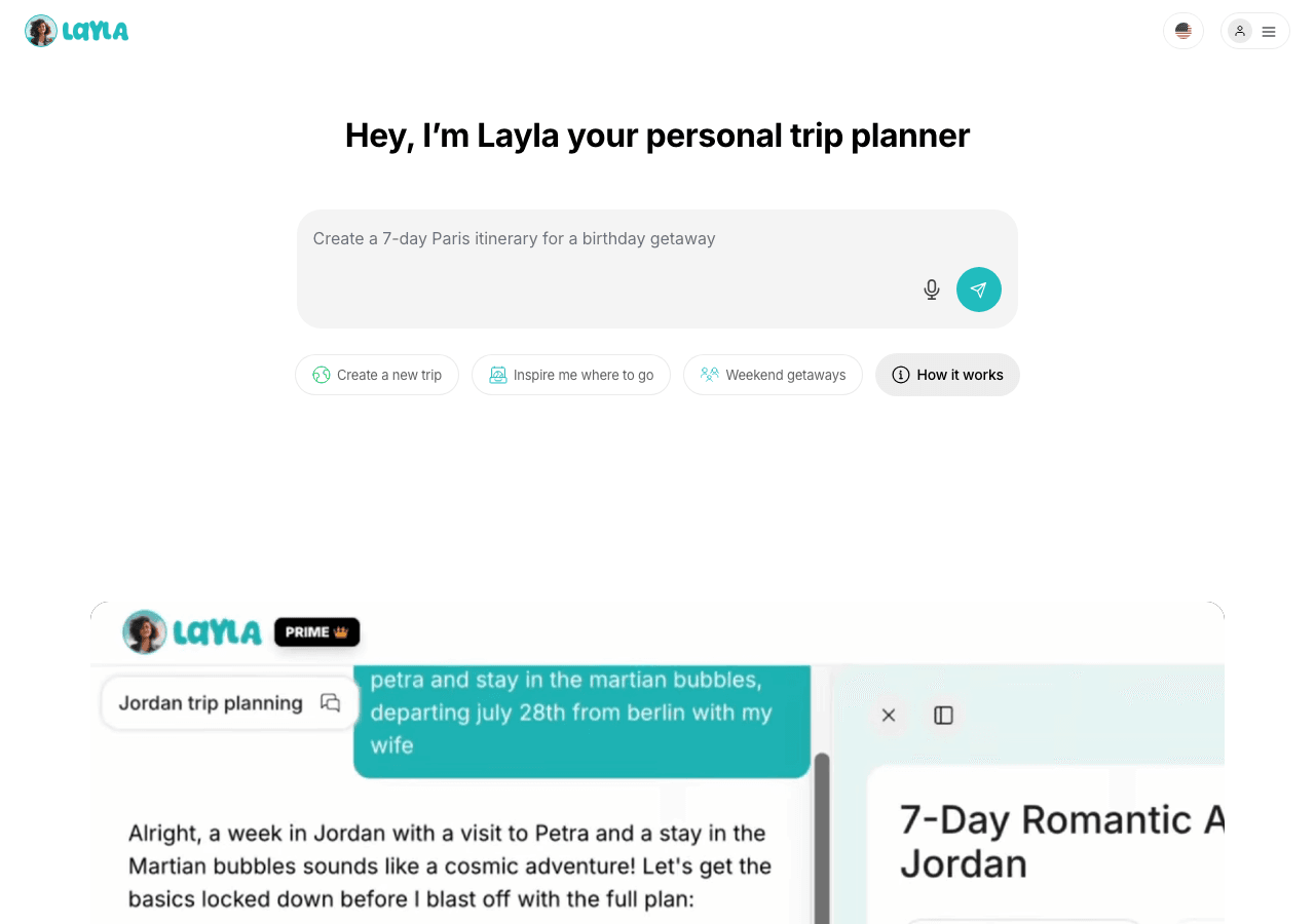 Layla AI Search & Discovery showing Search & Discovery - Experience the Best Offline AI Assistant