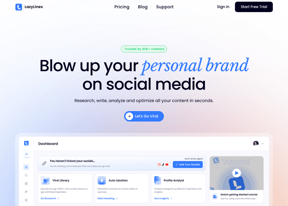 Vamos Marketing Automation showing Marketing Automation - Generate Viral Scripts, Captions & Hooks in Your Voice