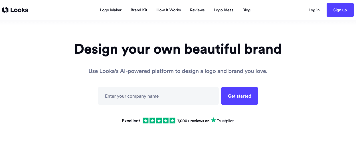 Looka Design showing Design - AI-powered logo and brand identity maker
