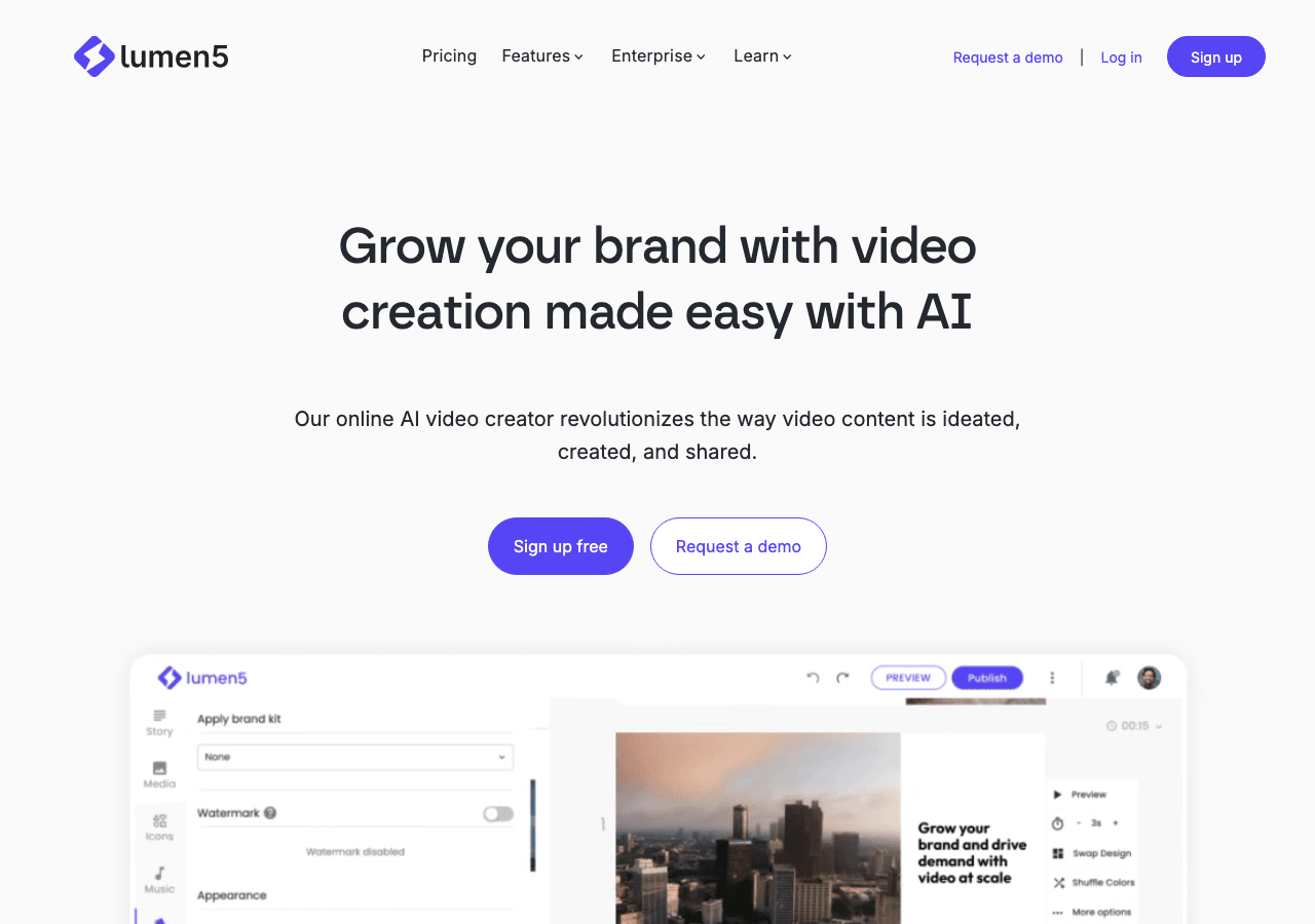 Lumen5 Video Generation showing Video Generation - Turn your blog posts into videos in minutes