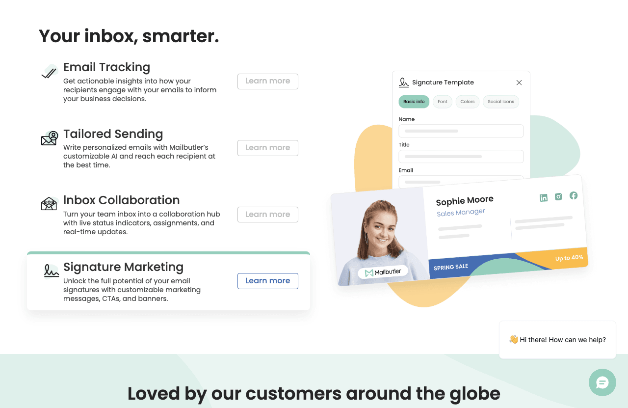Mailbutler Productivity & Collaboration showing Productivity & Collaboration - Your inbox, smarter.
